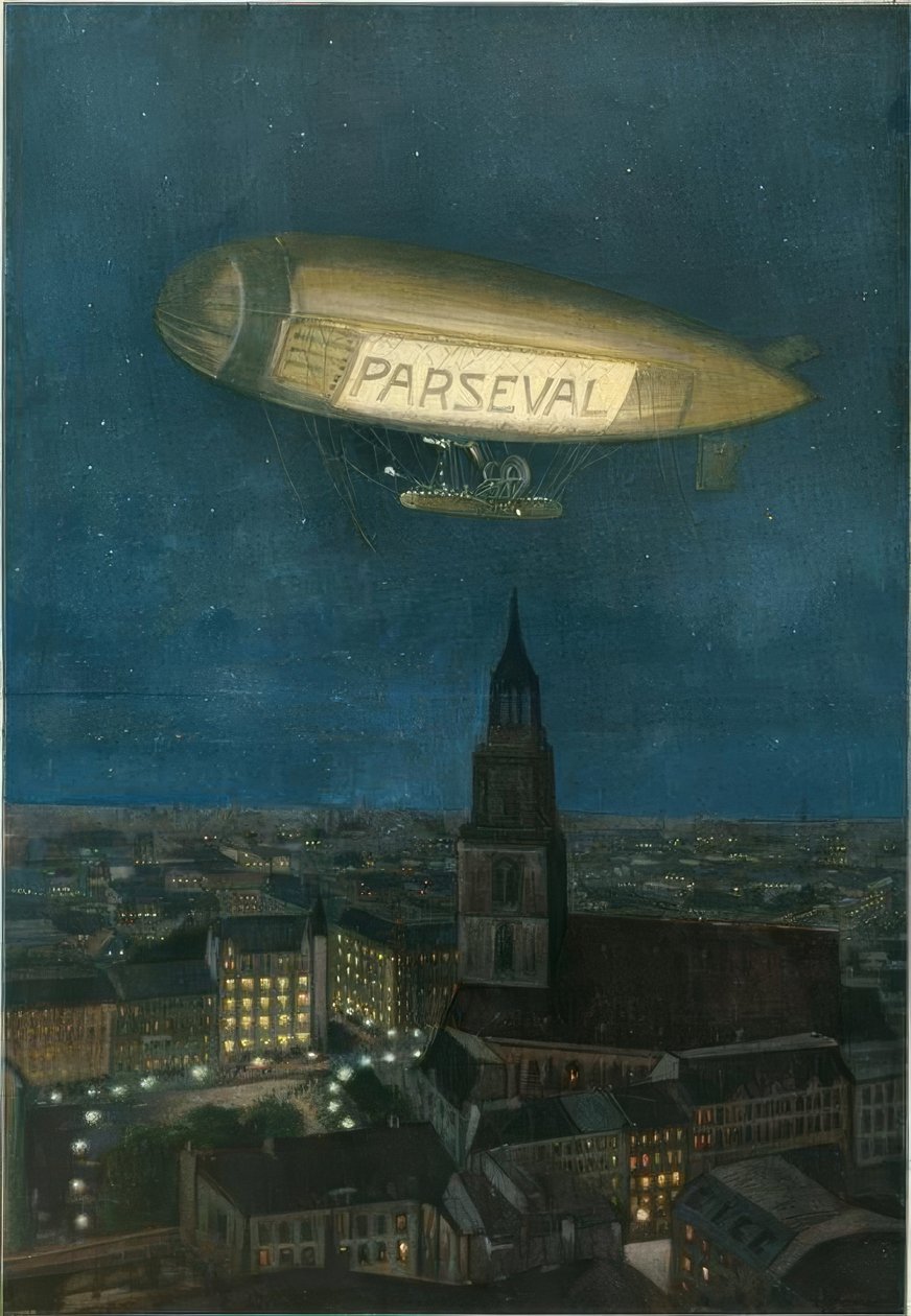 Vzducholoď Parseval nad Berlínem od Hans Rudolf Schulze