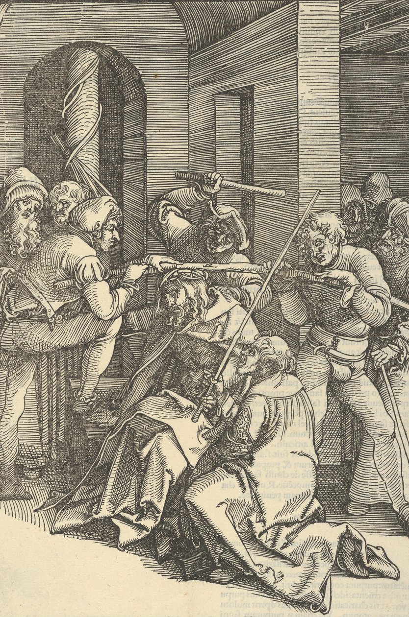 Kristus korunovaný trním, ze zrcadla umučení našeho Pána Ježíše Krista, 1507. od Hans Schäufelein the Elder
