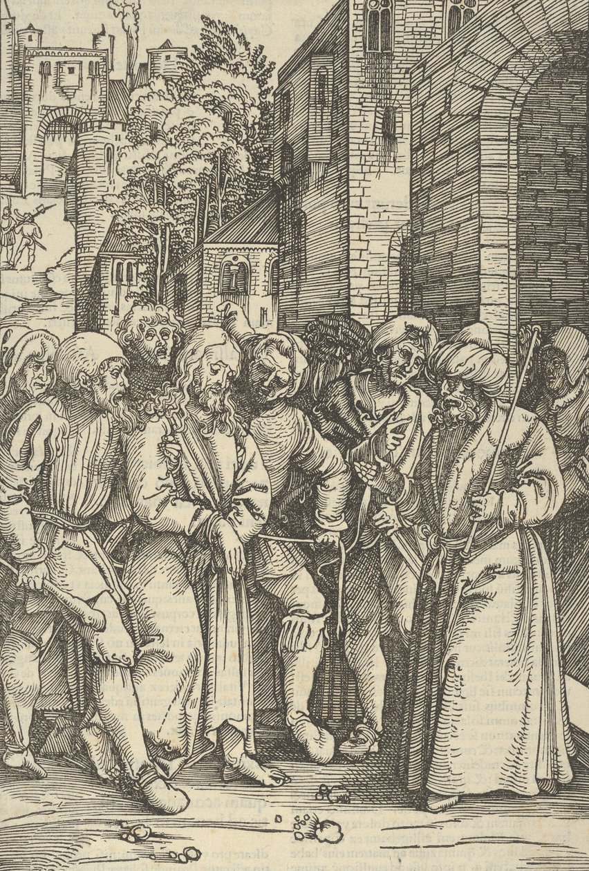 Kristus před Pilátem před jeho palácem, od zrcadla umučení našeho Pána Ježíše C..., 1507. od Hans Schäufelein the Elder