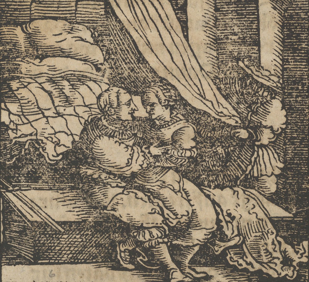 Ghismonda, Guiscardo a princ ze Salerna z Dekameronu před rokem 1534. od Hans Schäufelein the Elder