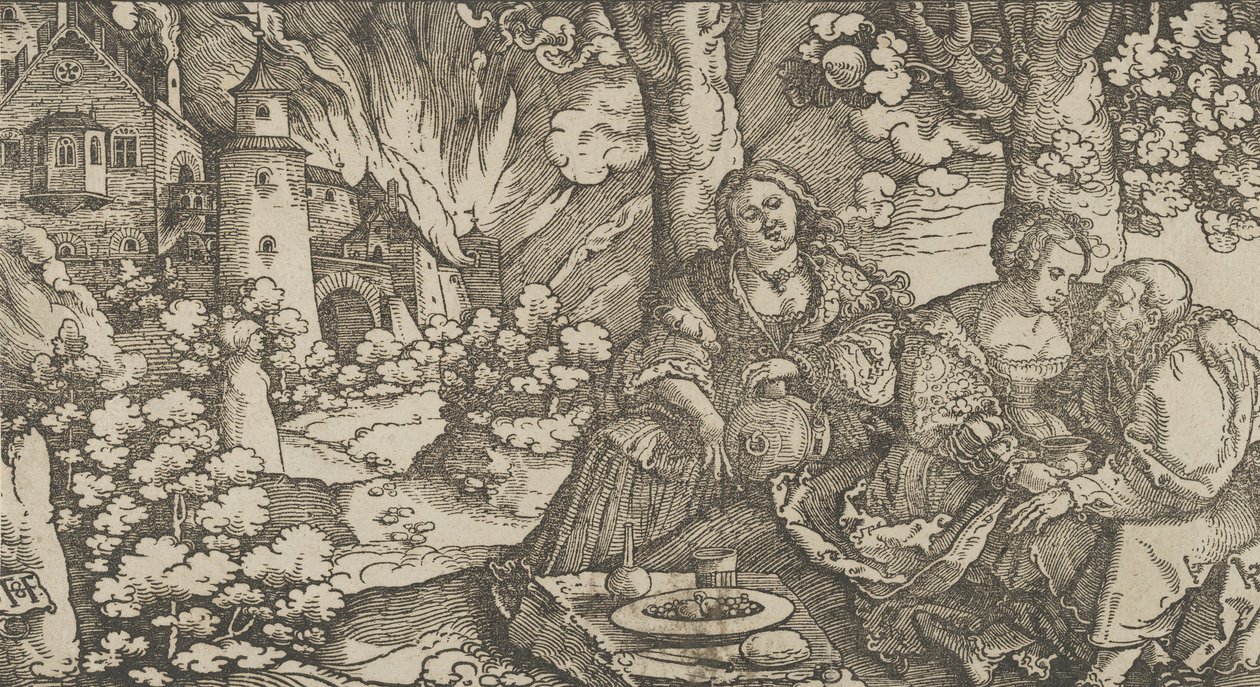 Lot a jeho dcery, ca. 1530. od Hans Schäufelein the Elder