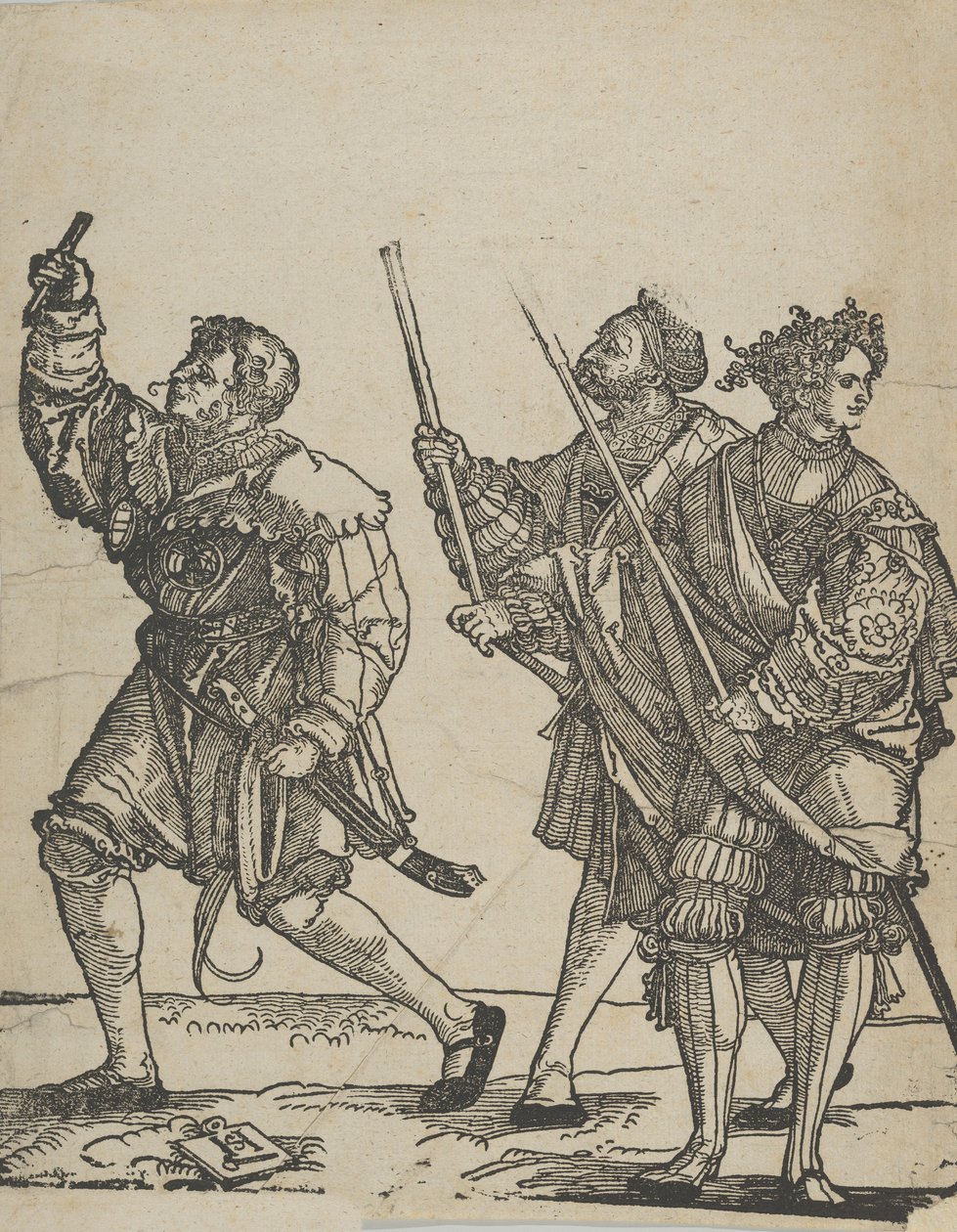 Master of Ceremonies a Torchbearer, z The Wedding Dancers. od Hans Schäufelein the Elder