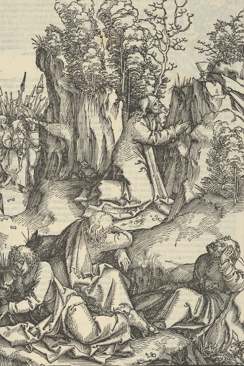 Agónie v zahradě, od zrcadla utrpení našeho Pána Ježíše Krista, 1507. od Hans Schäufelein the Elder