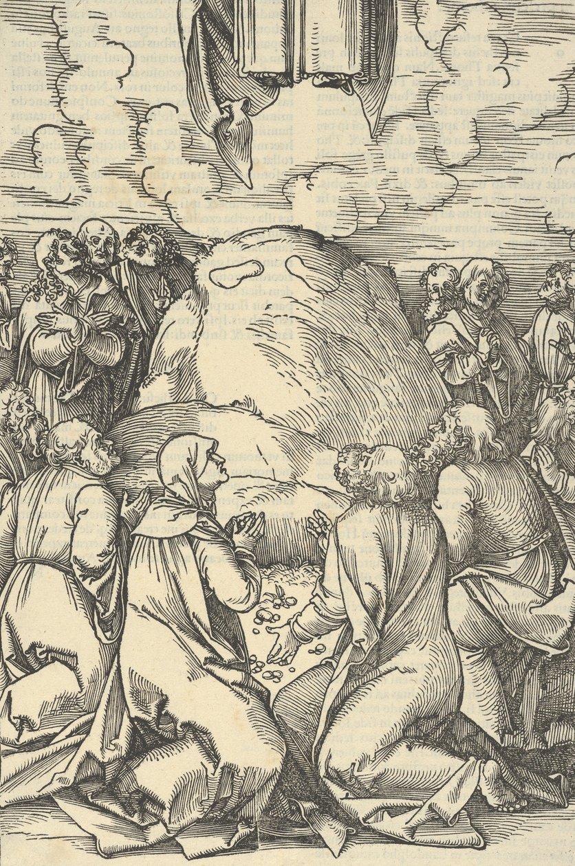 Nanebevstoupení Krista, ze zrcadla utrpení našeho Pána Ježíše Krista, 1507. od Hans Schäufelein the Elder
