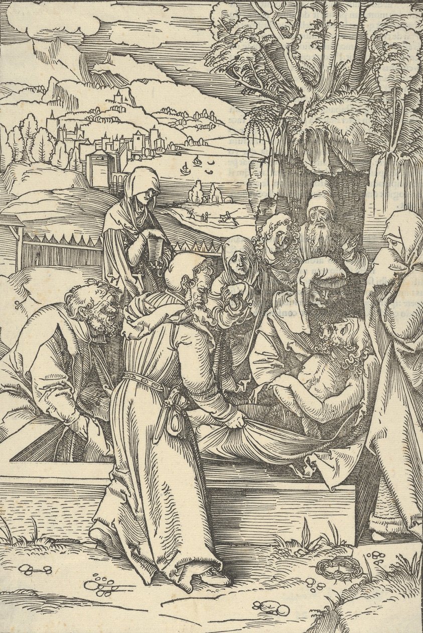 Pohřeb, od zrcadla utrpení našeho Pána Ježíše Krista, 1507. od Hans Schäufelein the Elder