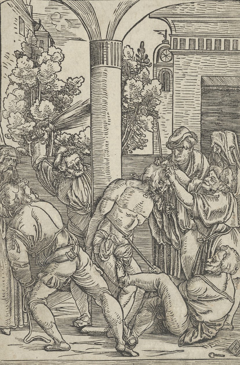 Bičování, od Života Krista, ca. 1511-12. od Hans Schäufelein the Elder