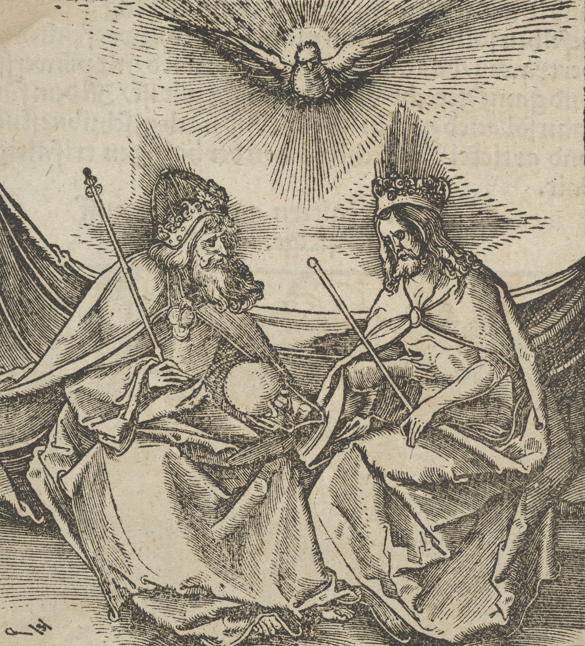 Nejsvětější Trojice, z Hymmelwagen, která žije dobře..., 1517. od Hans Schäufelein the Elder