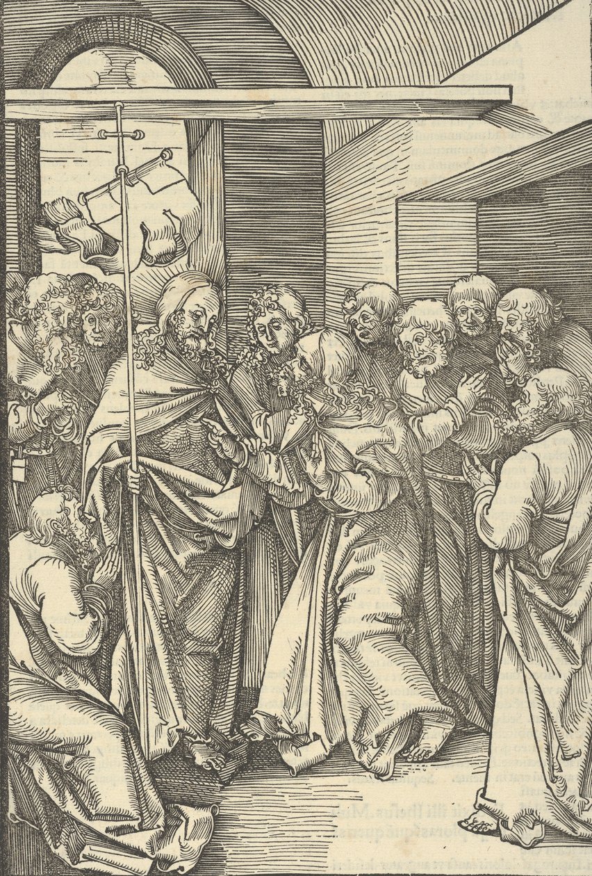 Tomášova nedůvěra, ze zrcadla umučení našeho Pána Ježíše Krista, 1507. od Hans Schäufelein the Elder
