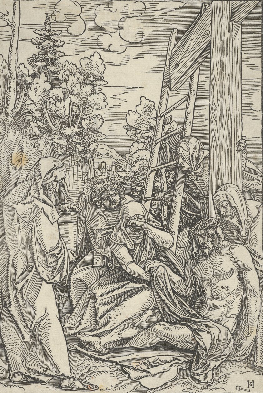 Oplakávání, ze Života Krista, ca. 1511-12. od Hans Schäufelein the Elder