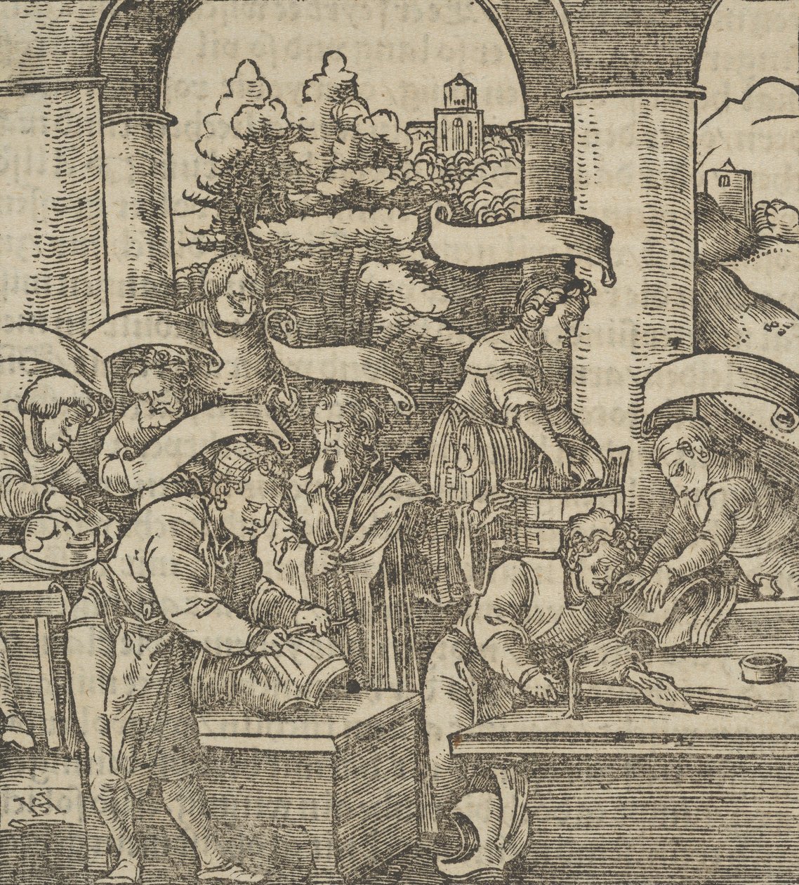 The Making of Armours, od Hymmelwagen o tom, kdo si dobře žije..., 1517. od Hans Schäufelein the Elder
