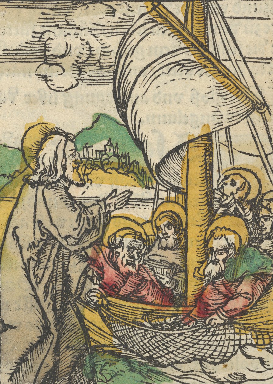 Druhý návrh ryb od svatého Petra, z Das Plenarium, 1517. od Hans Schäufelein the Elder