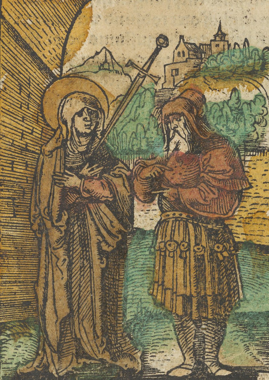 Panna jako Mater Dolorosa a Simeon, z Das Plenarium, 1517. od Hans Schäufelein the Elder