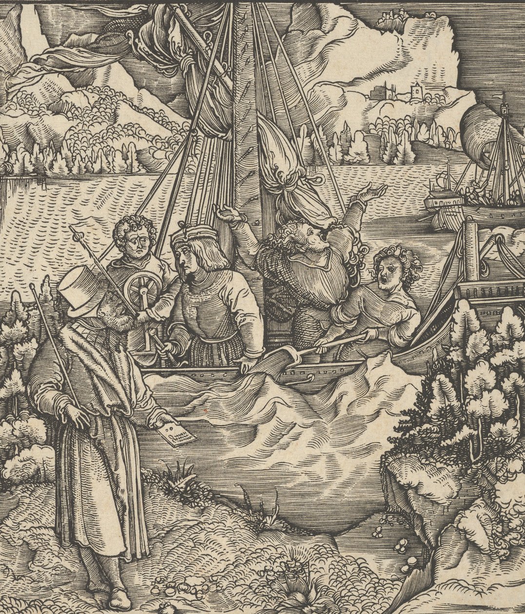 Unfalo ohrožující Theuerdanckovu loď, z Theuerdanck, 1517. od Hans Schäufelein the Elder