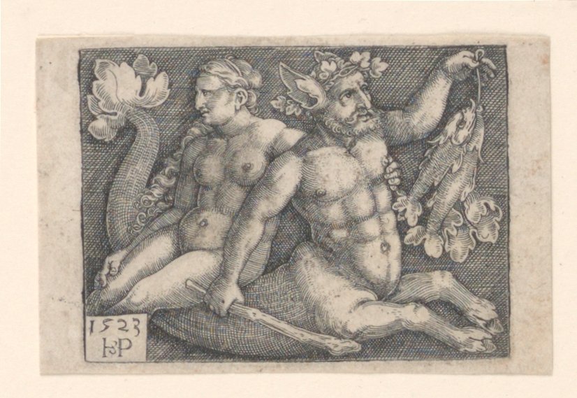 Triton a nymfa od Hans Sebald Beham