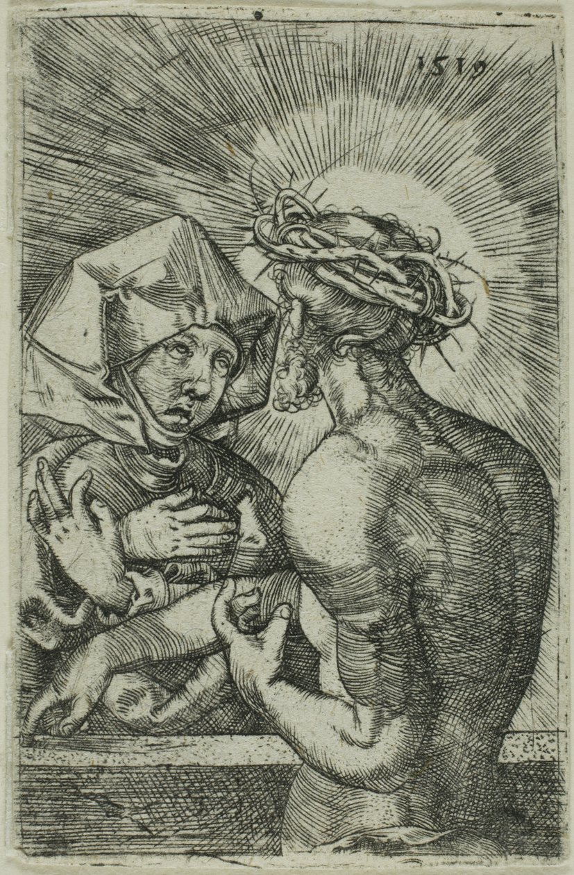 Kristus korunovaný trním mluvící ke své matce od Hans Sebald Beham