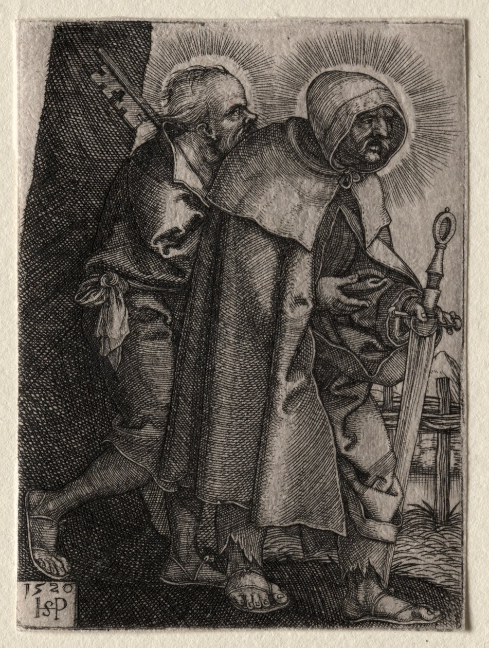 Kristus a apoštolové: sv. Petr a sv. Pavel od Hans Sebald Beham