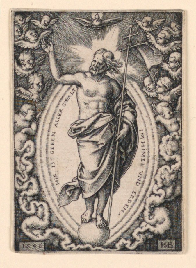 Kristus na zeměkouli od Hans Sebald Beham