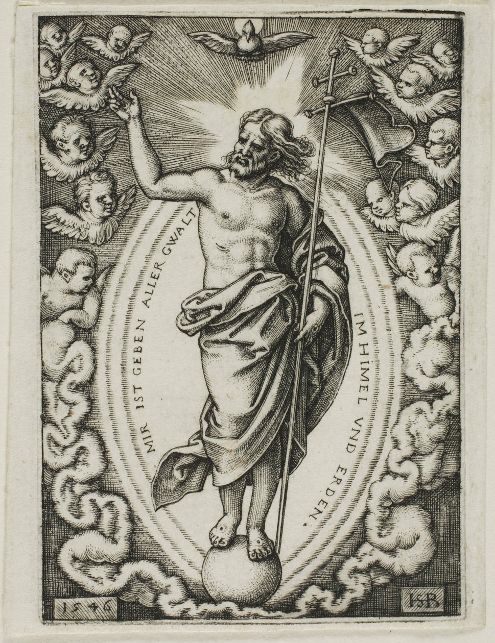 Kristus na zeměkouli od Hans Sebald Beham