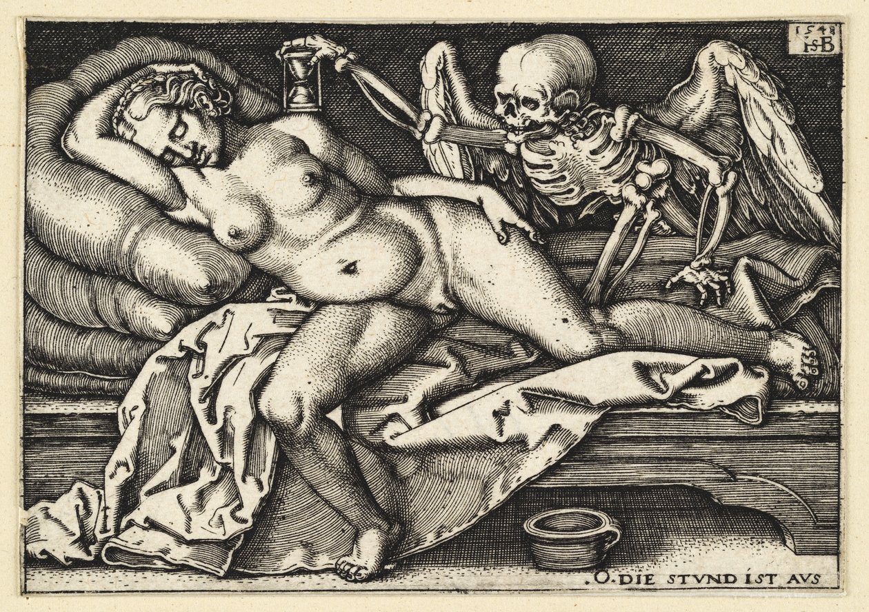 Smrt a spící žena od Hans Sebald Beham