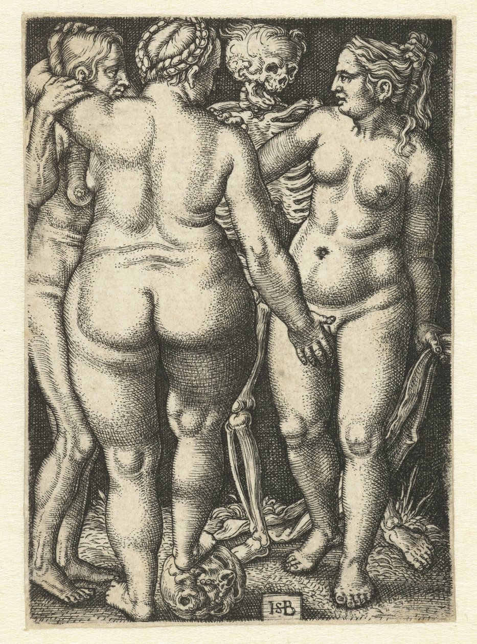 Smrt a tři stojící nahé ženy od Hans Sebald Beham