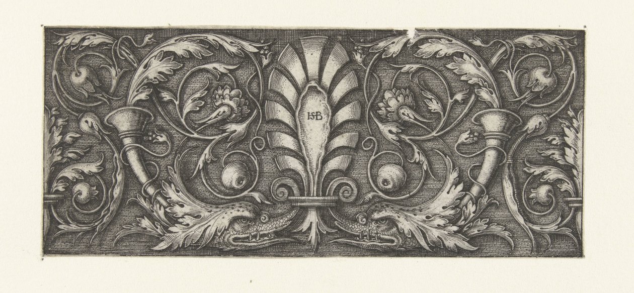 Frisian s palmet mezi listy vinné révy od Hans Sebald Beham