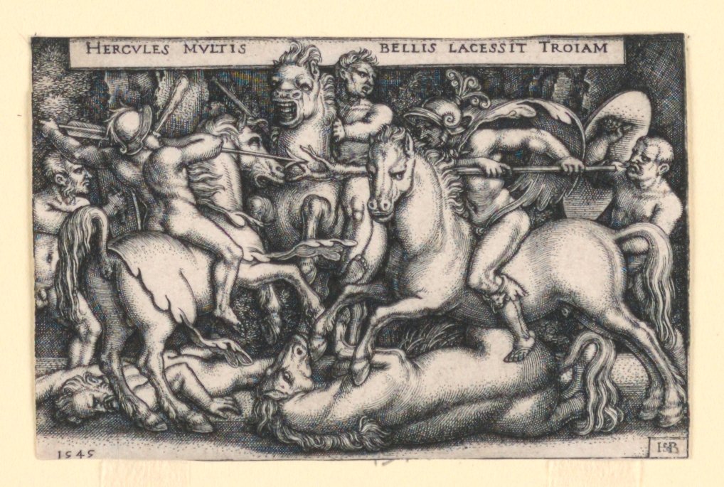 Herkules bojující proti Trojanům od Hans Sebald Beham