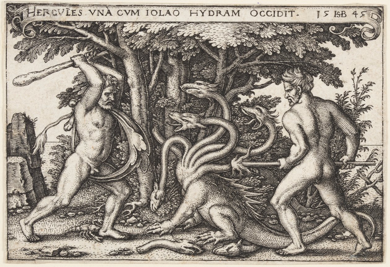 Hercules zabíjející Hydru od Hans Sebald Beham