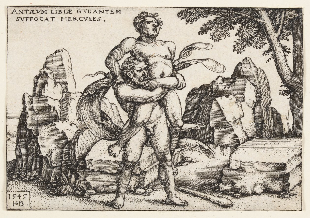 Herkules a Antaeus od Hans Sebald Beham