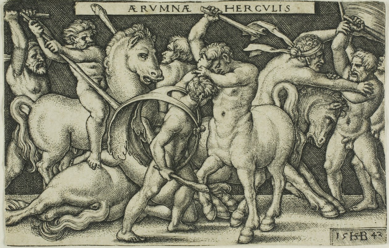 Hercules a Kentauři, z Hercules Labors od Hans Sebald Beham