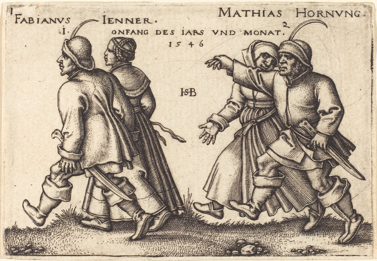 Leden a únor od Hans Sebald Beham