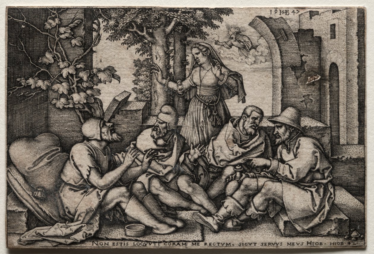 Job a jeho přátelé. od Hans Sebald Beham