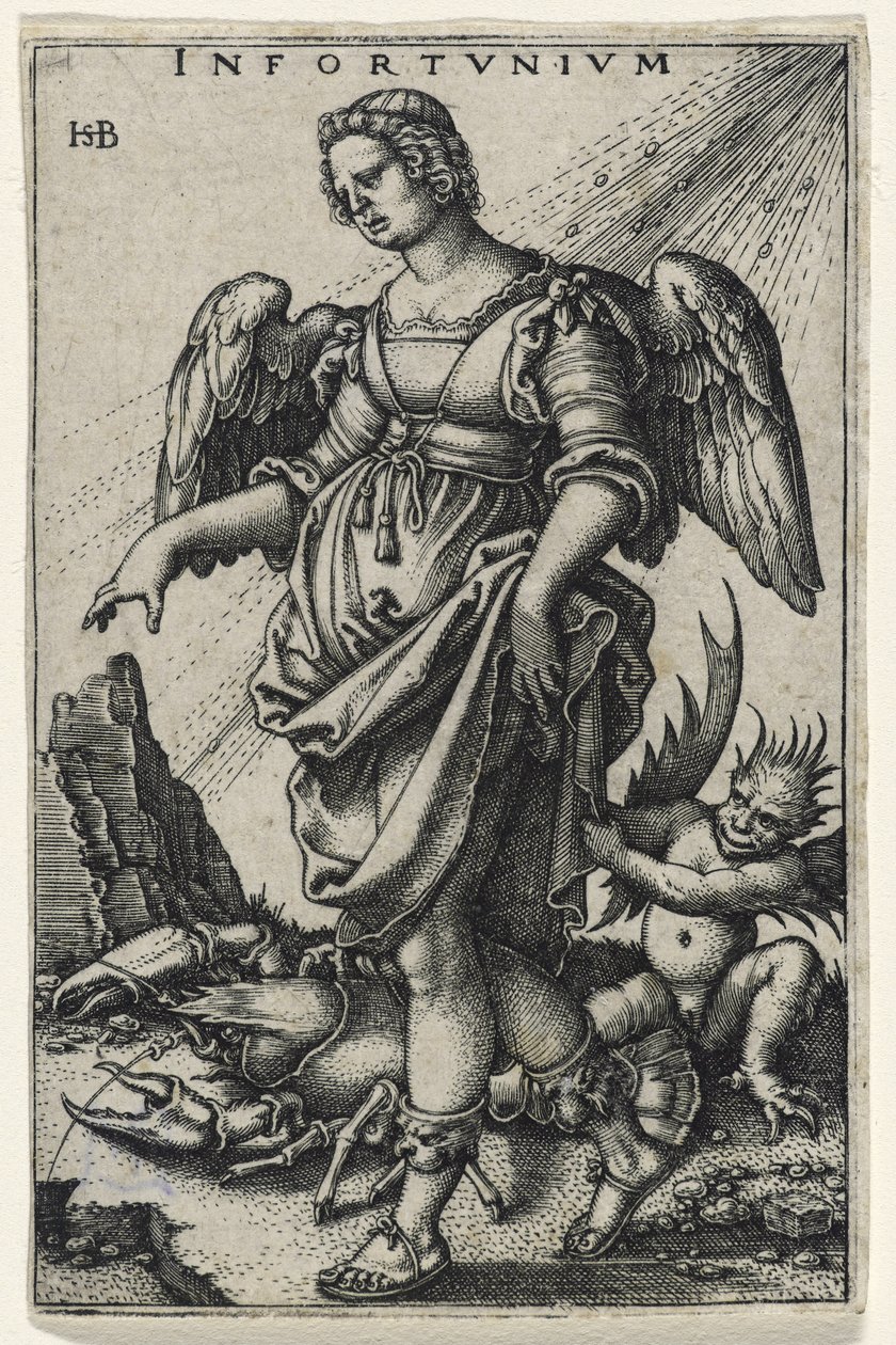 Neštěstí (Das Ungluck) (rytina na položený papír) od Hans Sebald Beham