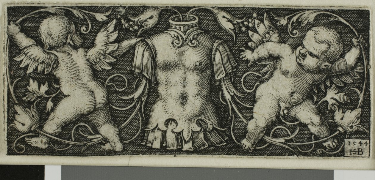 Ornament s brněním a dvěma génii ze čtyř vinět od Hans Sebald Beham