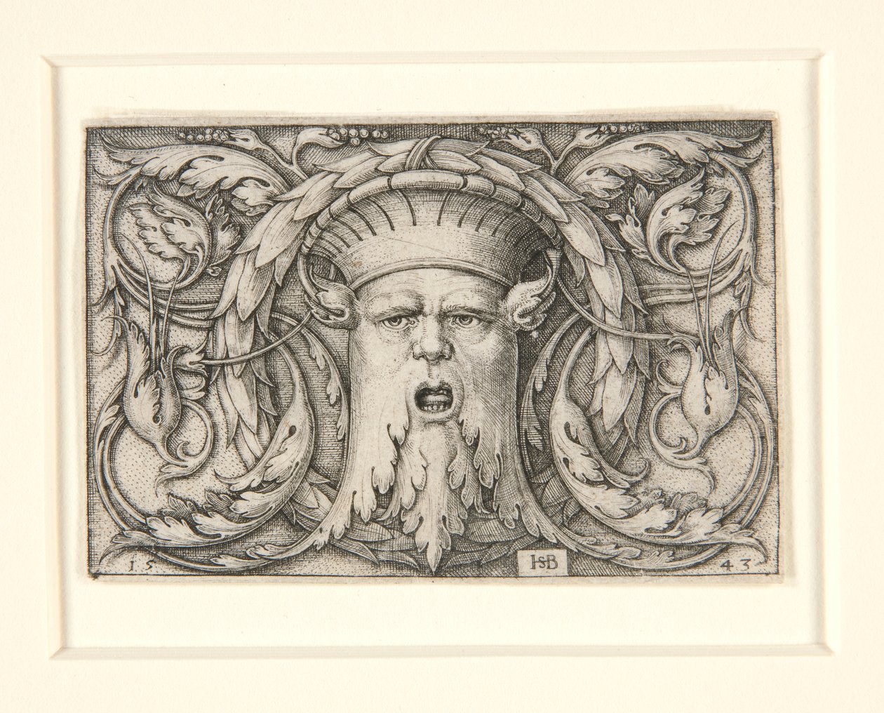 Panel s maskaronem (ornament s maskou) od Hans Sebald Beham