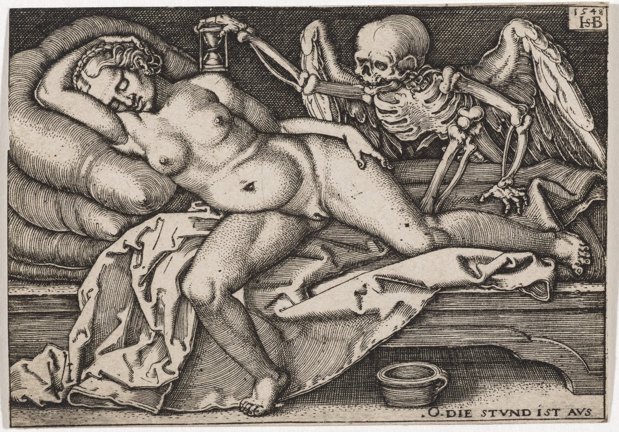 Spící dívka a smrt, 1548 od Hans Sebald Beham