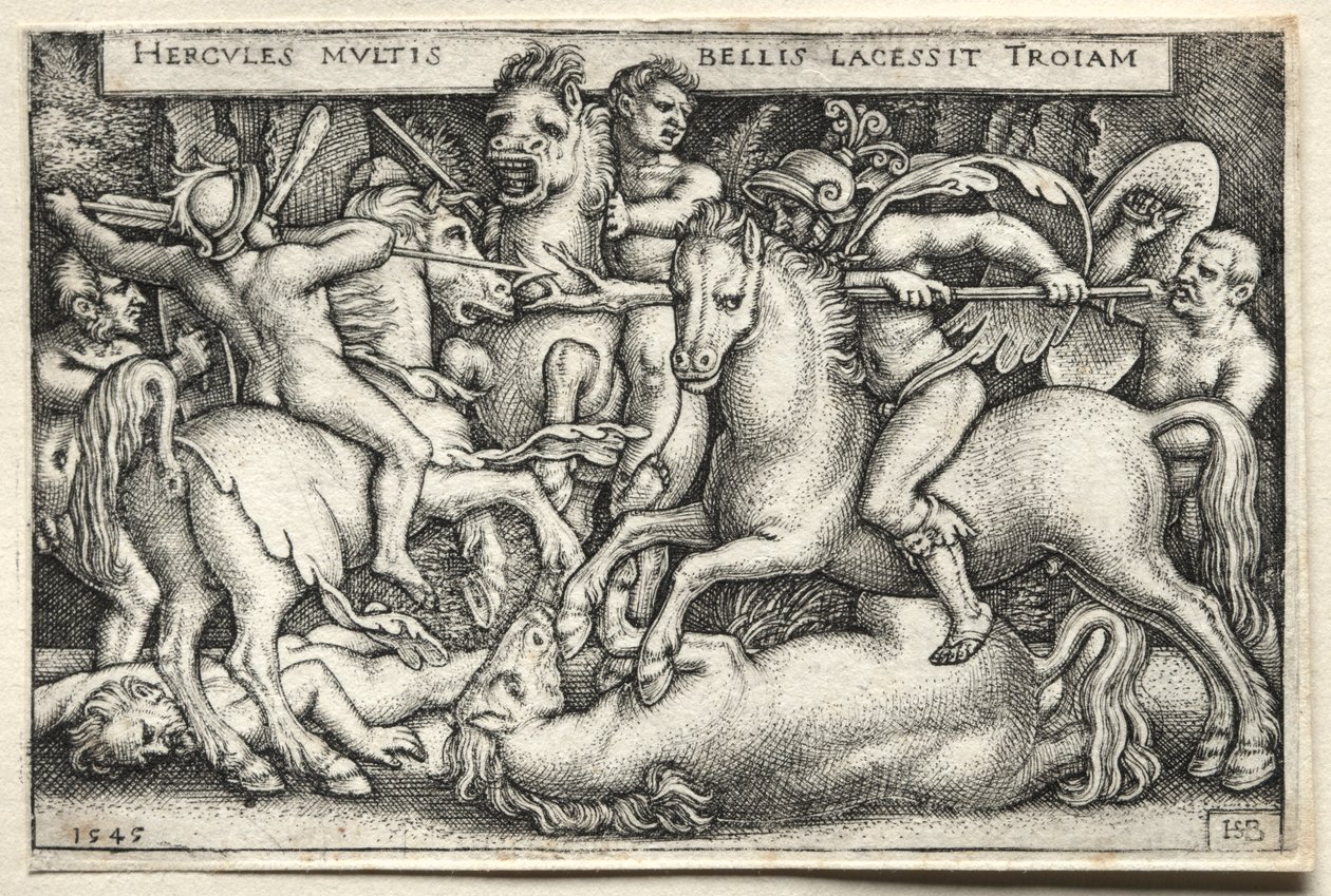Herkulesovy práce: Herkules dobývá Tróju od Hans Sebald Beham