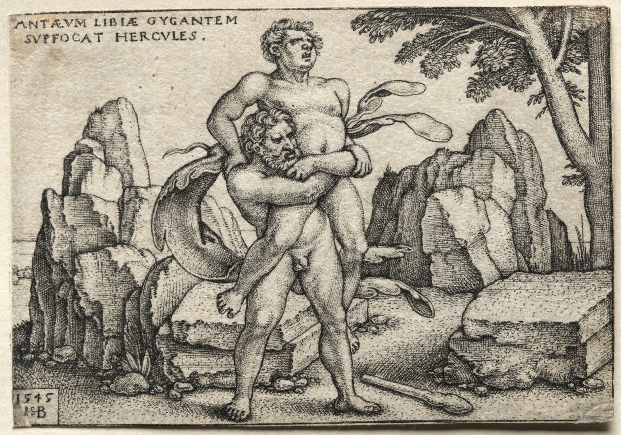 Herkules drtí Antaea od Hans Sebald Beham