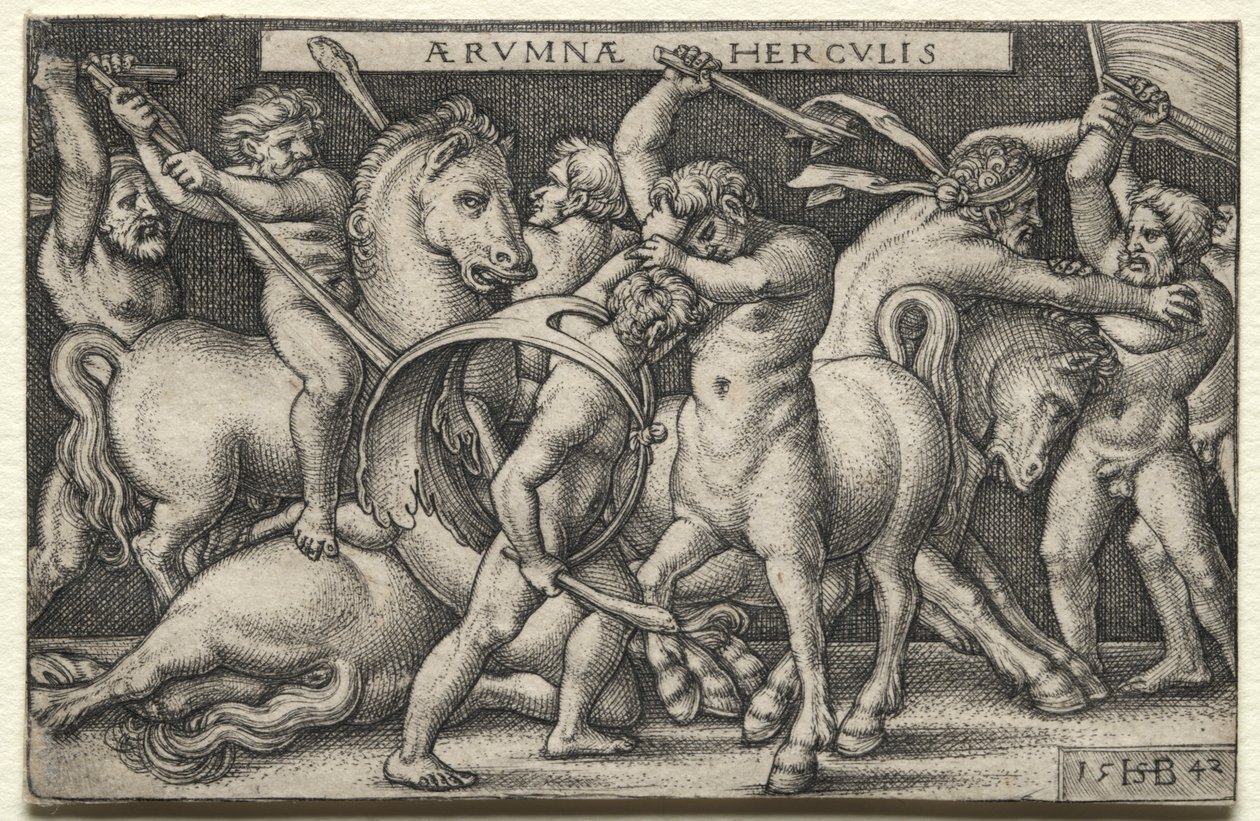 Herkules poráží kentaury od Hans Sebald Beham