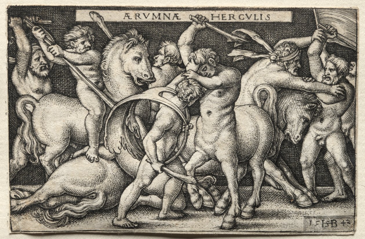 Herkules poráží kentaury od Hans Sebald Beham