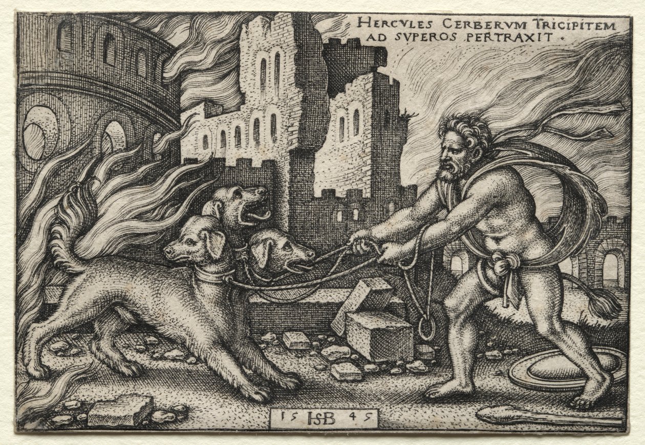The Labors of Hercules: Hercules tažení Cerberus z podsvětí od Hans Sebald Beham