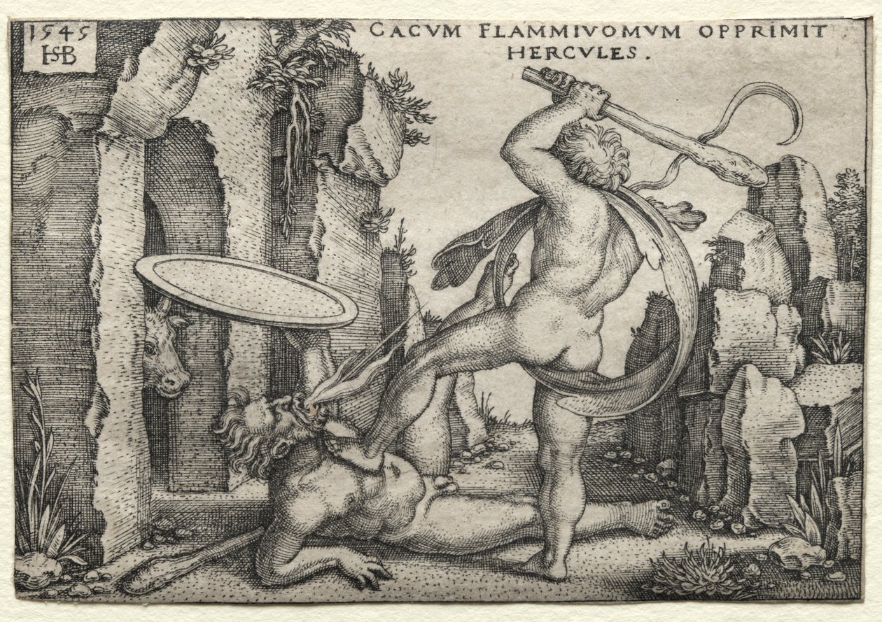 The Labors of Hercules: Hercules Killing the Giant Cacus od Hans Sebald Beham