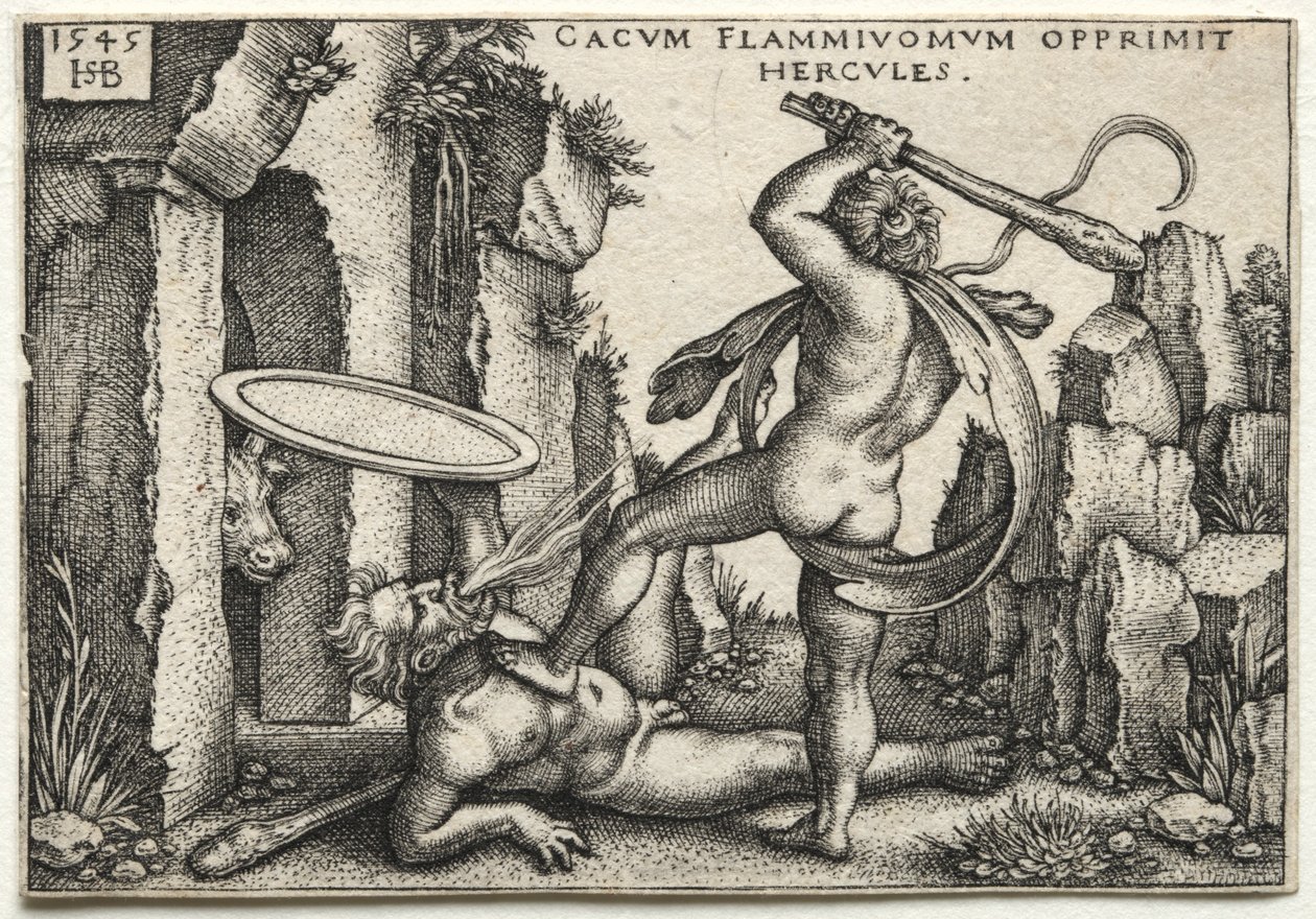 The Labors of Hercules: Hercules Killing the Giant Cacus, 1545. od Hans Sebald Beham