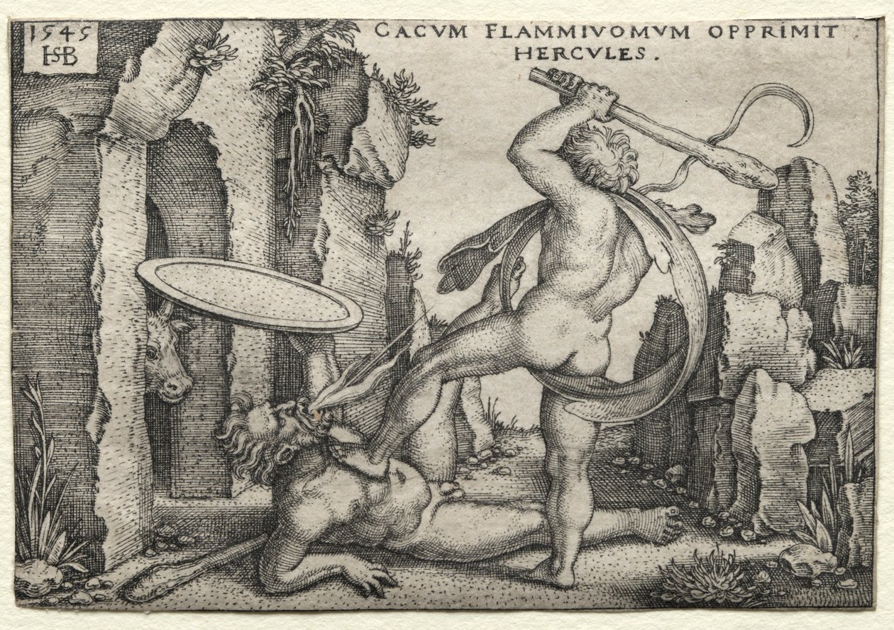 The Labors of Hercules: Hercules Killing the Giant Cacus, 1545. od Hans Sebald Beham