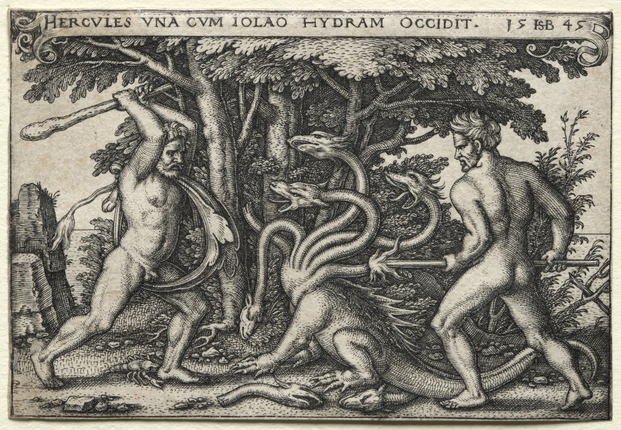 The Labors of Hercules: Hercules Killing the Lernean Hydra od Hans Sebald Beham