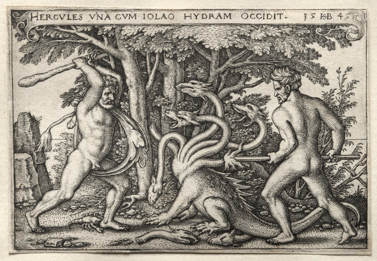 The Labors of Hercules: Hercules Killing the Lernean Hydra od Hans Sebald Beham