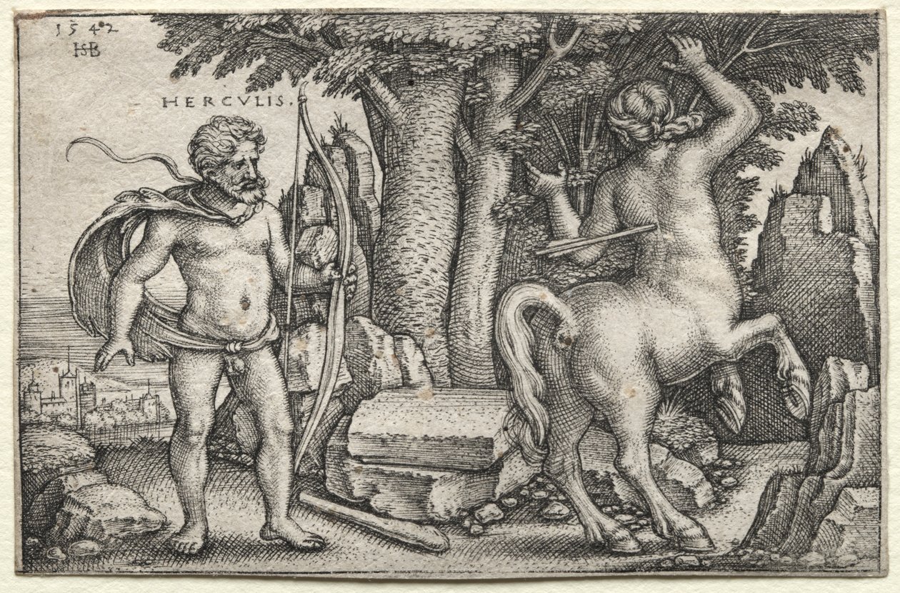 Herkules a Nessus od Hans Sebald Beham