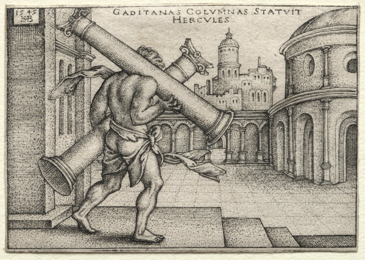 The Labors of Hercules: Hercules and the Columns of Gades od Hans Sebald Beham