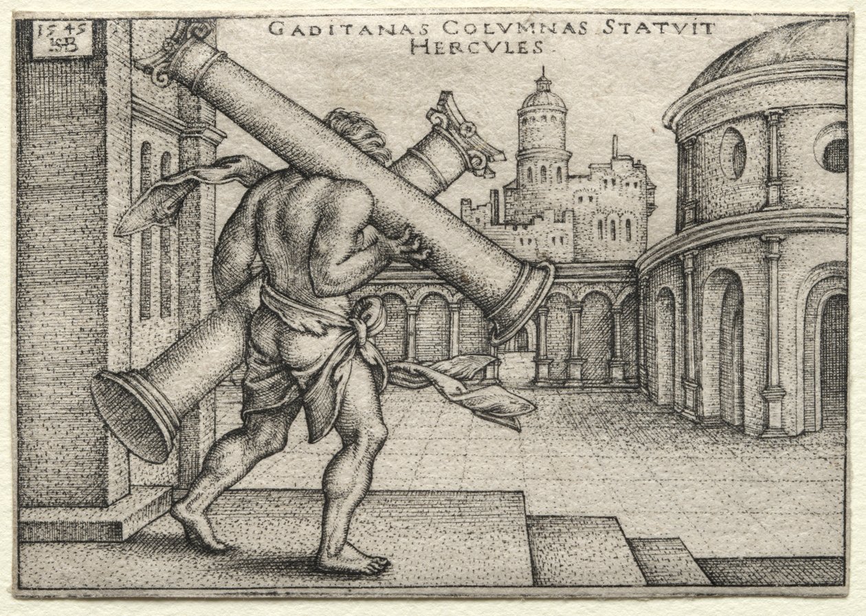 The Labors of Hercules: Hercules and the Columns of Gades, 1545. od Hans Sebald Beham