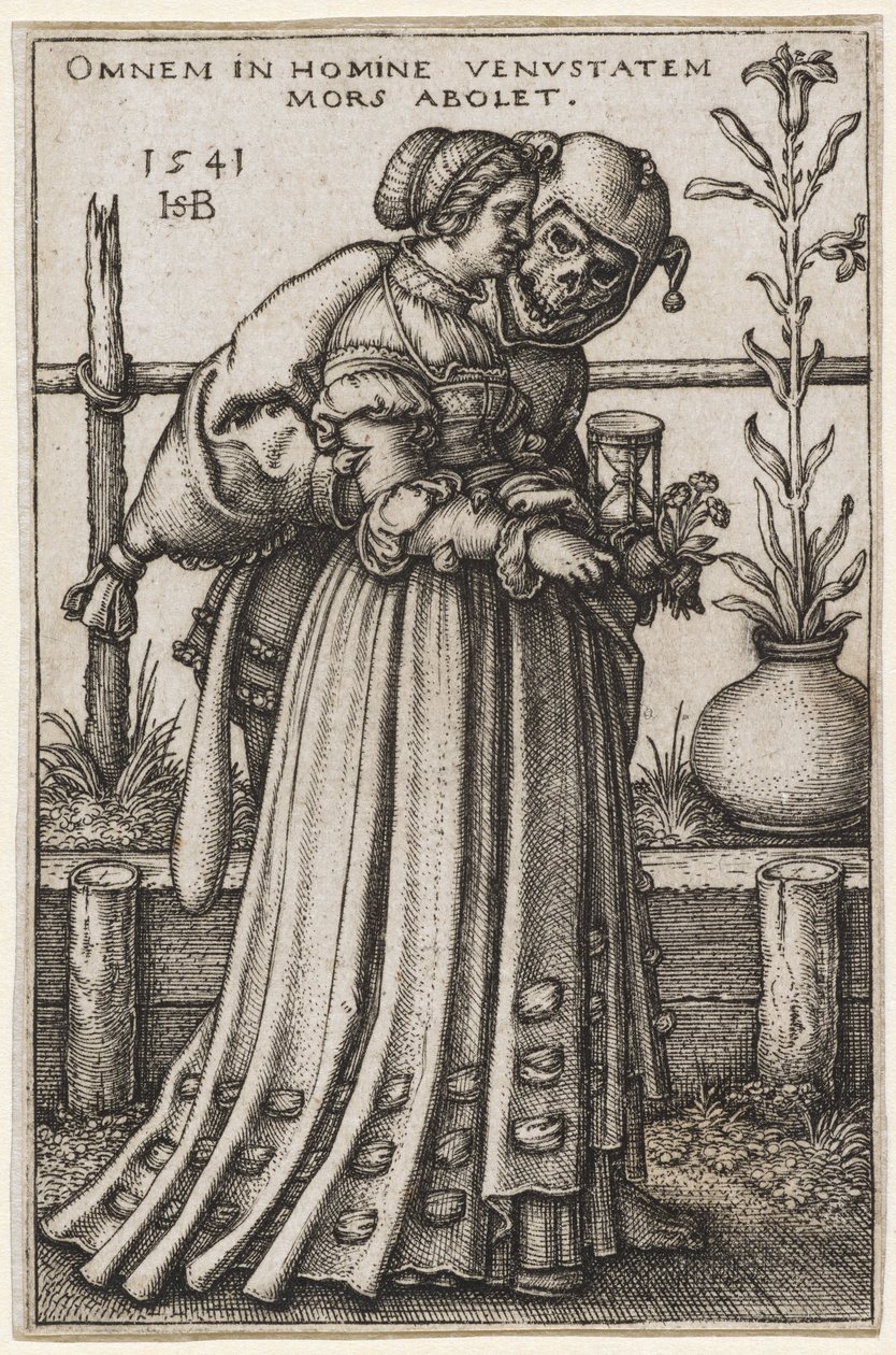 Dáma a smrt, 1541 (mědirytina) od Hans Sebald Beham