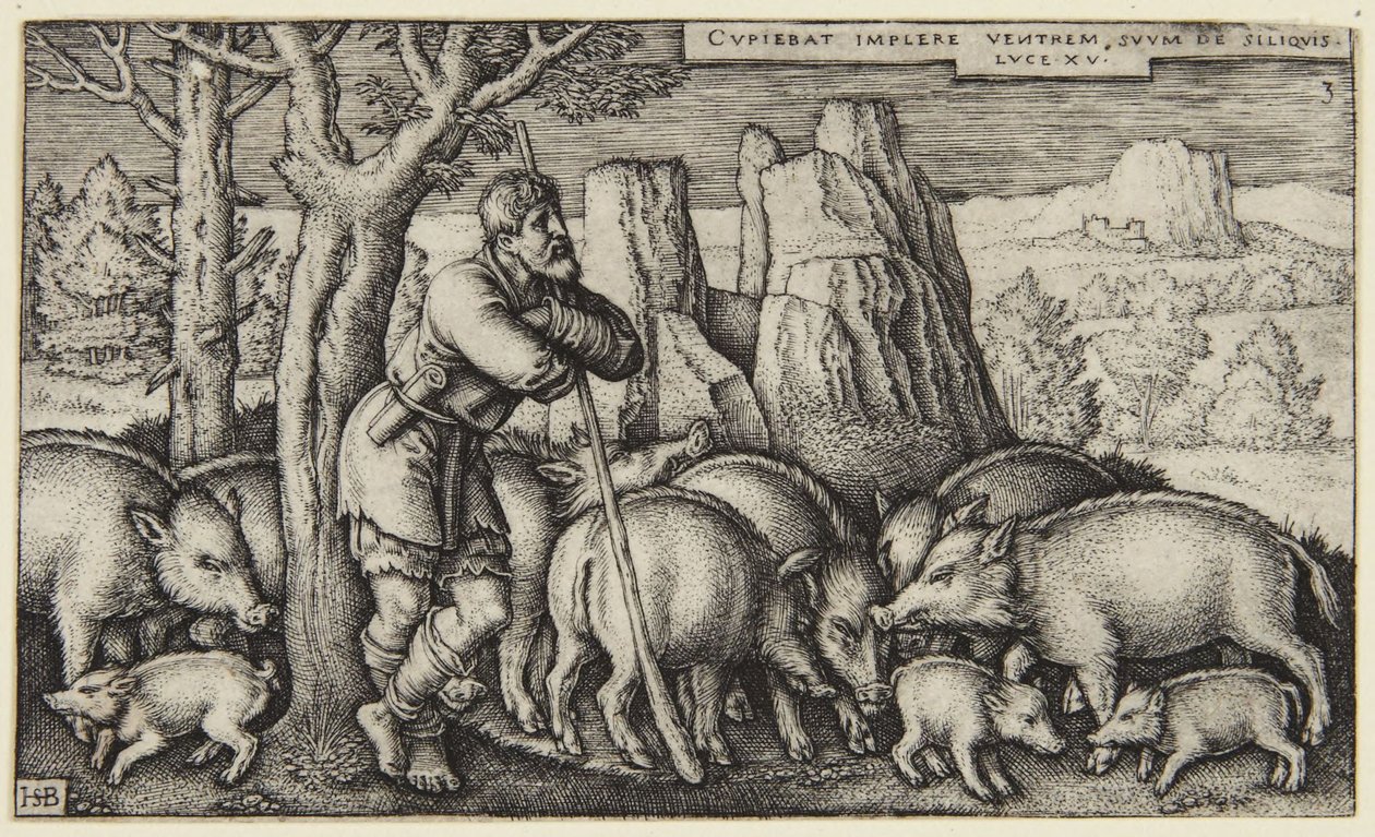 Marnotratný syn III: syn mezi vepři od Hans Sebald Beham